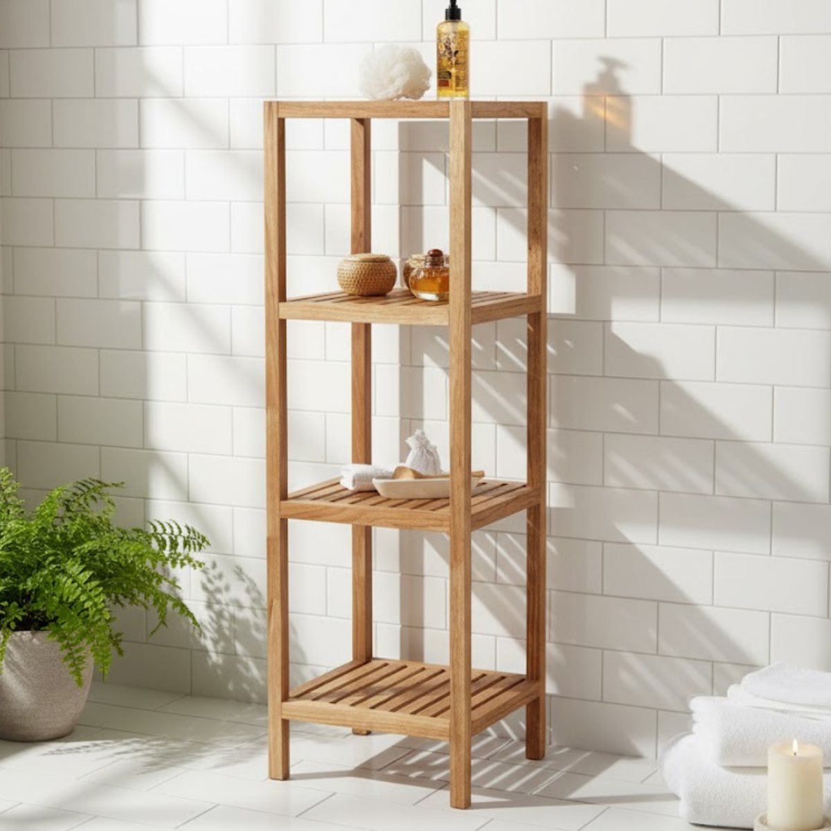 Čtyřpatrový regál do koupelny Norway